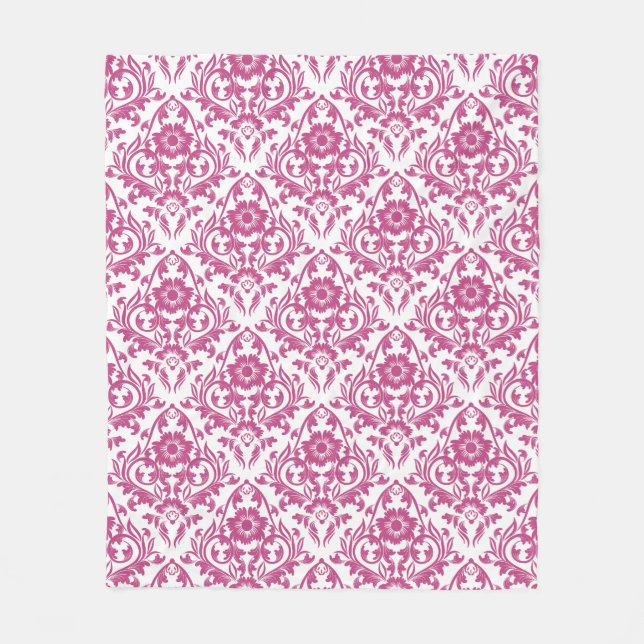 Mulberry Damask Floral Traditionell Fleecedecke (Vorderseite)