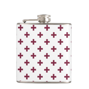 Mulberry-Polka-Kreuze auf weiß Flachmann
