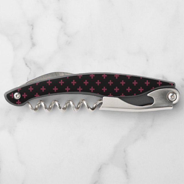 Mulberry-Polka kreuzt schwarz Kellnermesser (Rückseite)