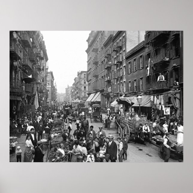 Mulberry Street, NYC, 1900 Poster (Vorne)