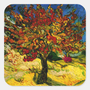 Mulberry Tree Van Gogh Fine Art Quadratischer Aufkleber