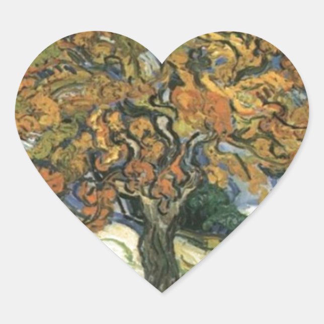 Mulberry Tree von van Gogh Herz-Aufkleber (Vorderseite)
