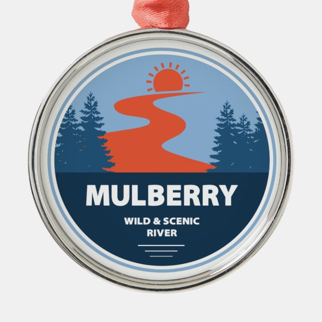 Mulberry Wild and Landschaftlich River, Arkansas Ornament Aus Metall (Vorne)