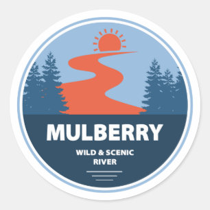 Mulberry Wild and Landschaftlich River, Arkansas Runder Aufkleber