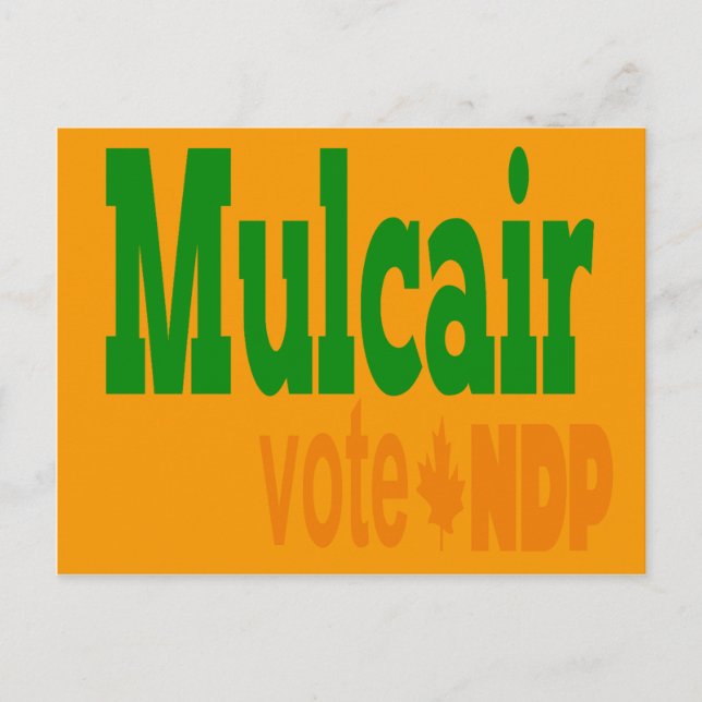 Mulcair Vote NDP Postkarte (Vorderseite)