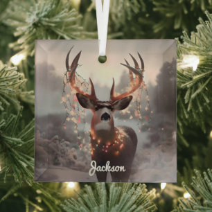 Mule Dee und Weihnachtslicht Ornament Aus Glas