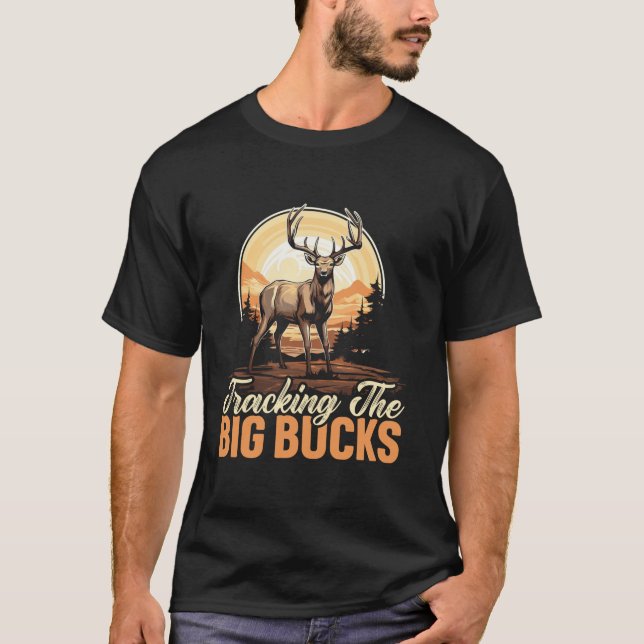Mule Deer Junter Animal Jagd Rifle Jagd Long Sl T-Shirt (Vorderseite)