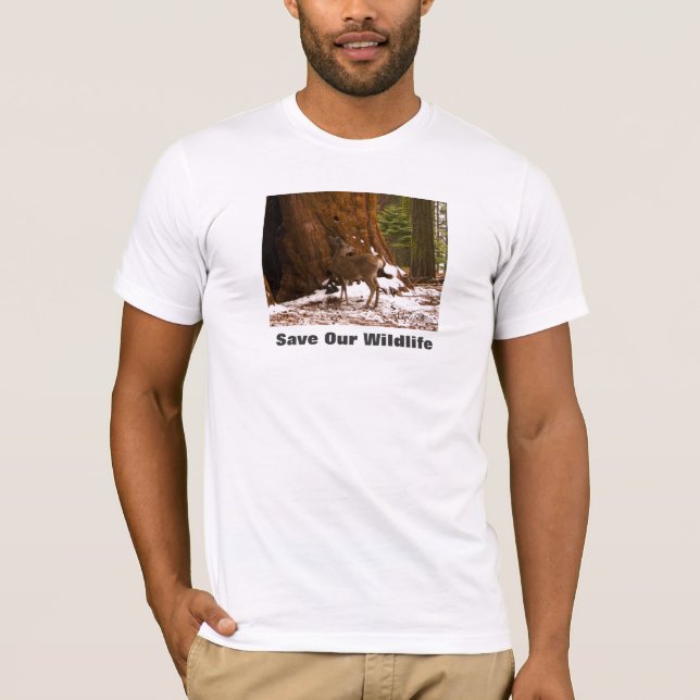 Mule Deer Rettete unsere Tierwelt T-Shirt (Vorderseite)