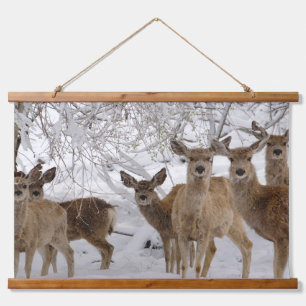 Mule Deer Wyoming Wandteppich Mit Holzrahmen