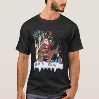 Mule Donkey Lover Xmas Geschenk Santa Riding Donke T-Shirt
