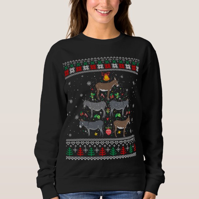 Mule Donkey Weihnachtsbaum Funny Geschenk Ugl Sweatshirt (Vorderseite)