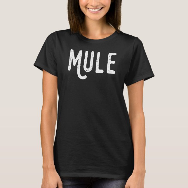 Mule gekrümmter Schwanz Letter M Tier aufgezogen M T-Shirt (Vorderseite)