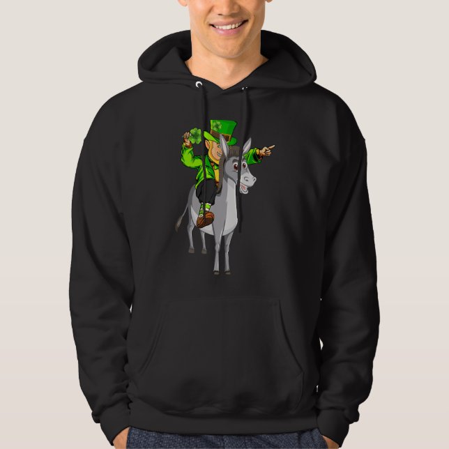 Mule Leprechaun Riding Mule St Patrick's Day Hoodie (Vorderseite)