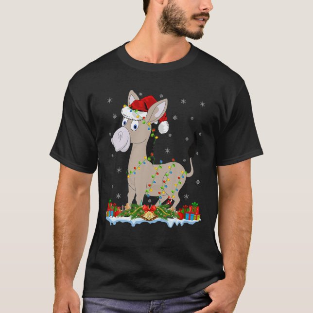 Mule Lover Family Matching Weihnachtsmannmütze Mul T-Shirt (Vorderseite)