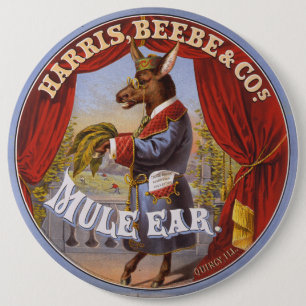 Mule Oar Tobacco Label Button