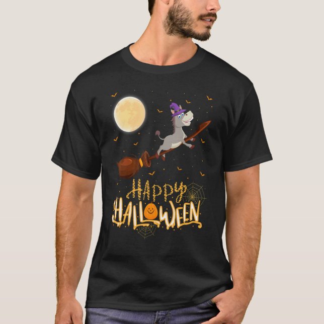 Mule Ride Hexe Shotgun Mule Halloween T-Shirt (Vorderseite)