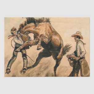 "Mule" Western Art von Will James Seidenpapier