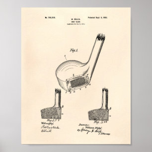 Mules Golf Club 1902 Patent Art - Alte Peper Poster