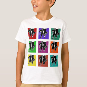 Muli-Farbig stechen Sie Gitter an T-Shirt