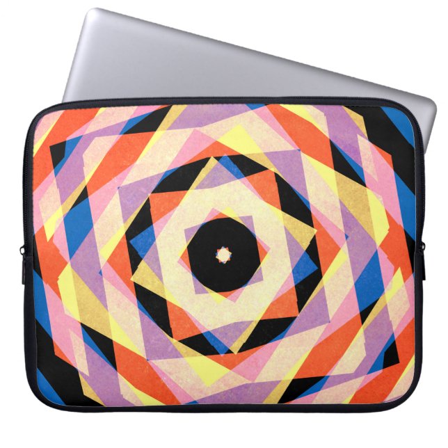 Mulicfarbene gestreifte Diamantformen Laptopschutzhülle (Vorderseite)