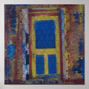 Mulit-Color Puzzle Door on Canvas Poster