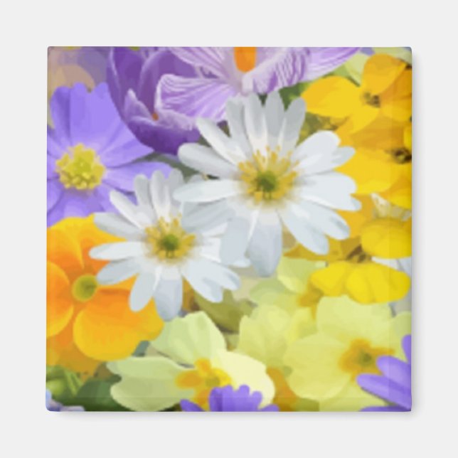 MULITCOLORED FLORAL HINTERGRUNDGESCHMACK MAGNET (Vorne)