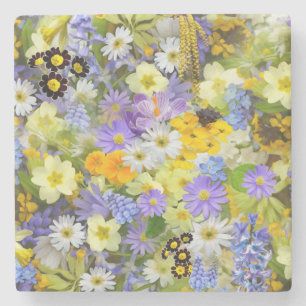MULITCOLORED FLORAL HINTERGRUNDKÜSTENPATTER STEINUNTERSETZER