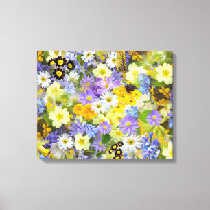 MULITCOLORED FLORAL HINTERGRUNDPATTER LEINWANDDRUCK