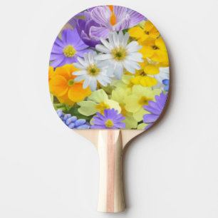 MULITCOLORED FLORAL HINTERGRUNDPATTER PONG P TISCHTENNIS SCHLÄGER