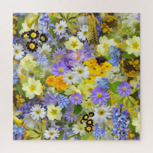 MULITCOLORED FLORAL HINTERGRUNDPATTER PUZZLE