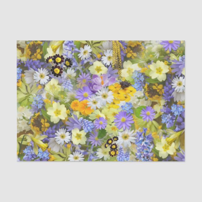 MULITCOLORED FLORAL HINTERGRUNDPATTER SEIDENPAPIER (Vorderseite)