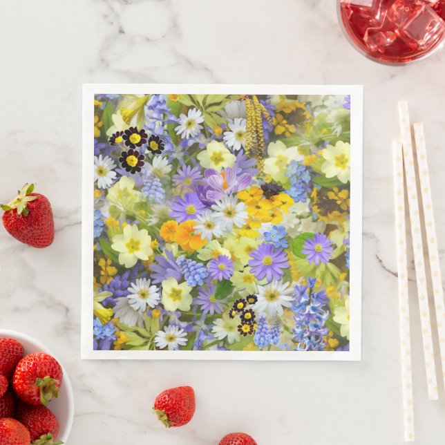 MULITCOLORED FLORAL HINTERGRUNDPATTER SERVIETTE (Beispiel)