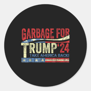 Müll für Trump 2024 Funny Trump-Unterstützer Runder Aufkleber