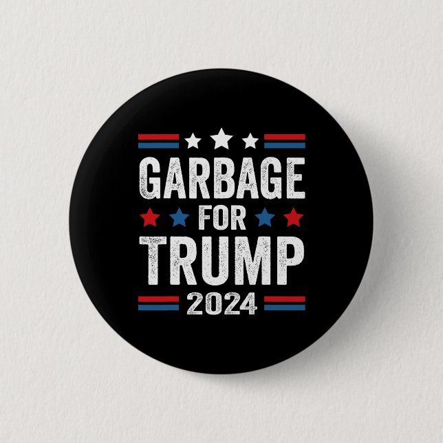 Müll für Trump 2024 Trump-Unterstützer Button (Vorderseite)