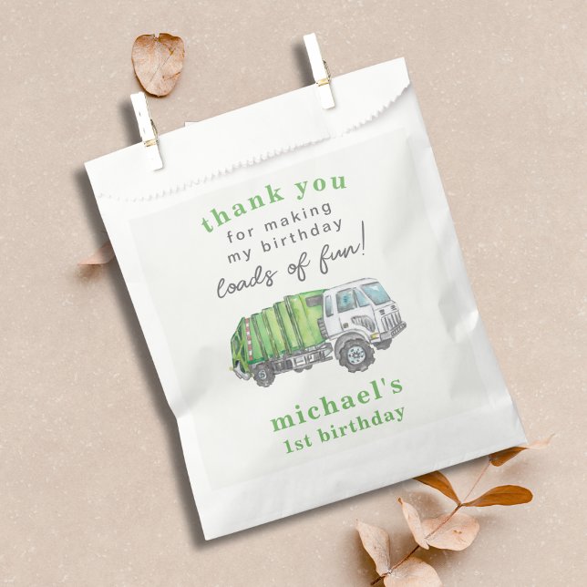 Müllabfuhr LKW 1. Geburtstag Danke Geschenk Geschenktütchen (Von Creator hochgeladen)