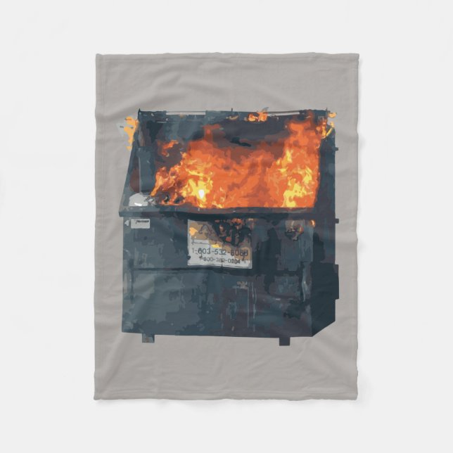 Müllcontainer-Feuer - lustiges heißes Durcheinande Fleecedecke (Vorderseite)