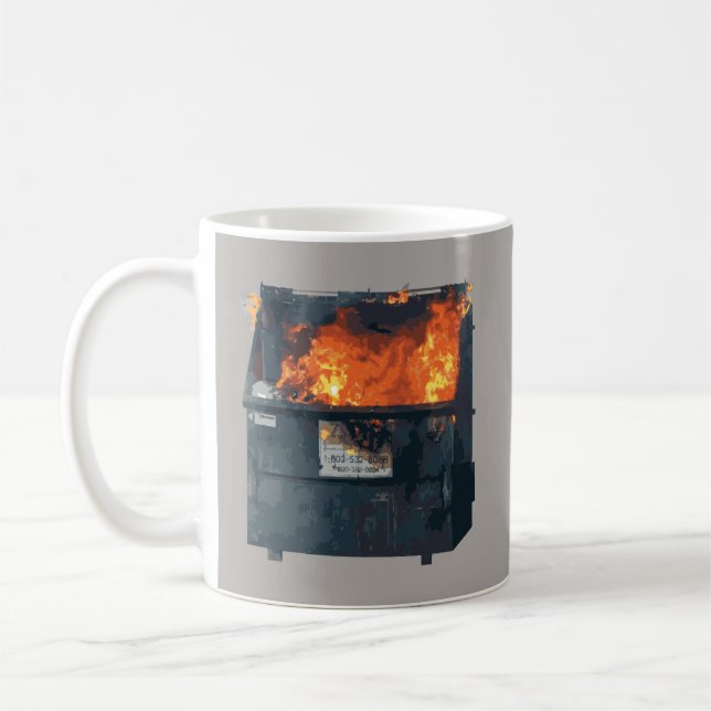 Müllcontainer-Feuer - lustiges heißes Durcheinande Kaffeetasse (Links)