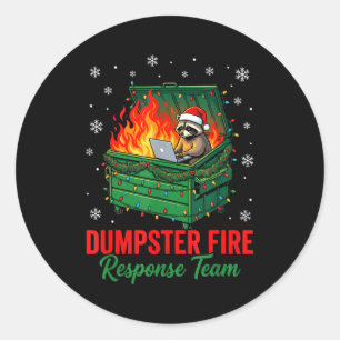 Müllcontainer-Feuer-Reaktionsteam Weihnachts-Wasch Runder Aufkleber