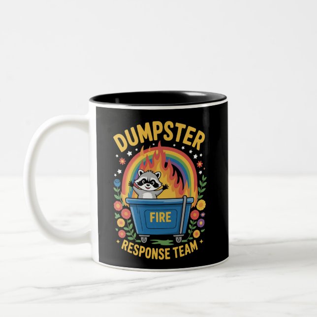 Müllcontainer-Feuer-Response-Team Sarkasmus-Meme L Zweifarbige Tasse (Links)