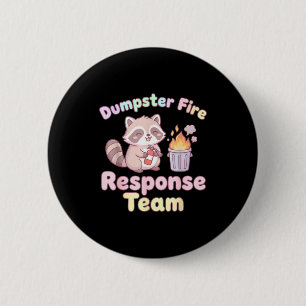 Müllcontainer-Feuer-Response-Team Waschbär Kawaii Button