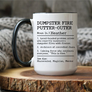 Müllcontainer-Feuerwehrmann Definition, Geschenk f Tasse