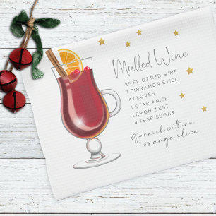 Mulled Wein Drink Holiday Weihnachten Rezept Geschirrtuch