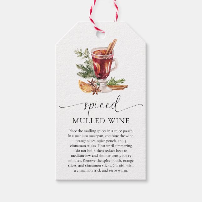 Mulled Wein Rezept Kit Weihnachten Geschenkanhänger (Vorderseite)
