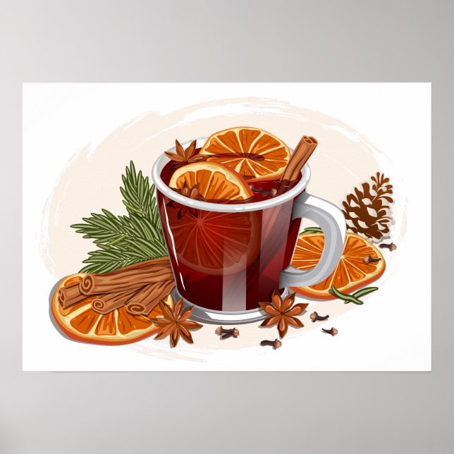 Mulled Wine Festivals Weihnachtsgebäck Poster (Vorne)