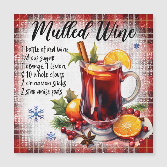 Mulled Wine Magnetic Card Magnetkarte (Vorderseite)