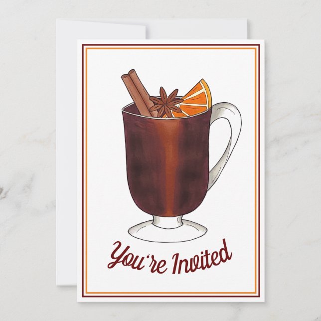 Mulled Wine Welcome Open House Housewarming Party Einladung (Vorderseite)