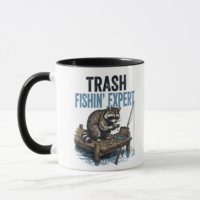 Mülleimer-Angler-Experte Waschbär Tasse (Links)