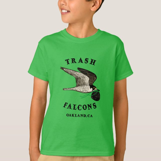 Mülleimer Falcons Kids T-Shirt - Oakland Green (Vorderseite)