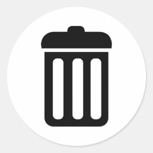 Mülleimer-Symbol Runder Aufkleber
