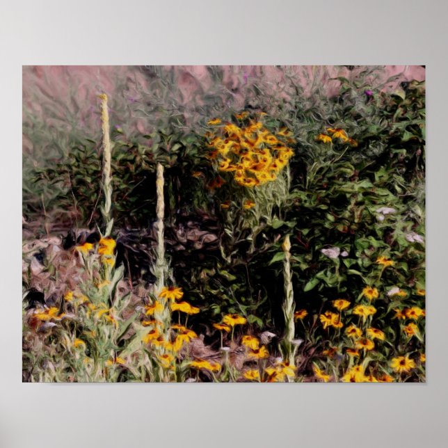 Mulleins Black Mit Augen Susan Blume Poster (Vorne)